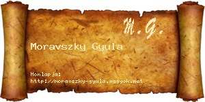 Moravszky Gyula névjegykártya
